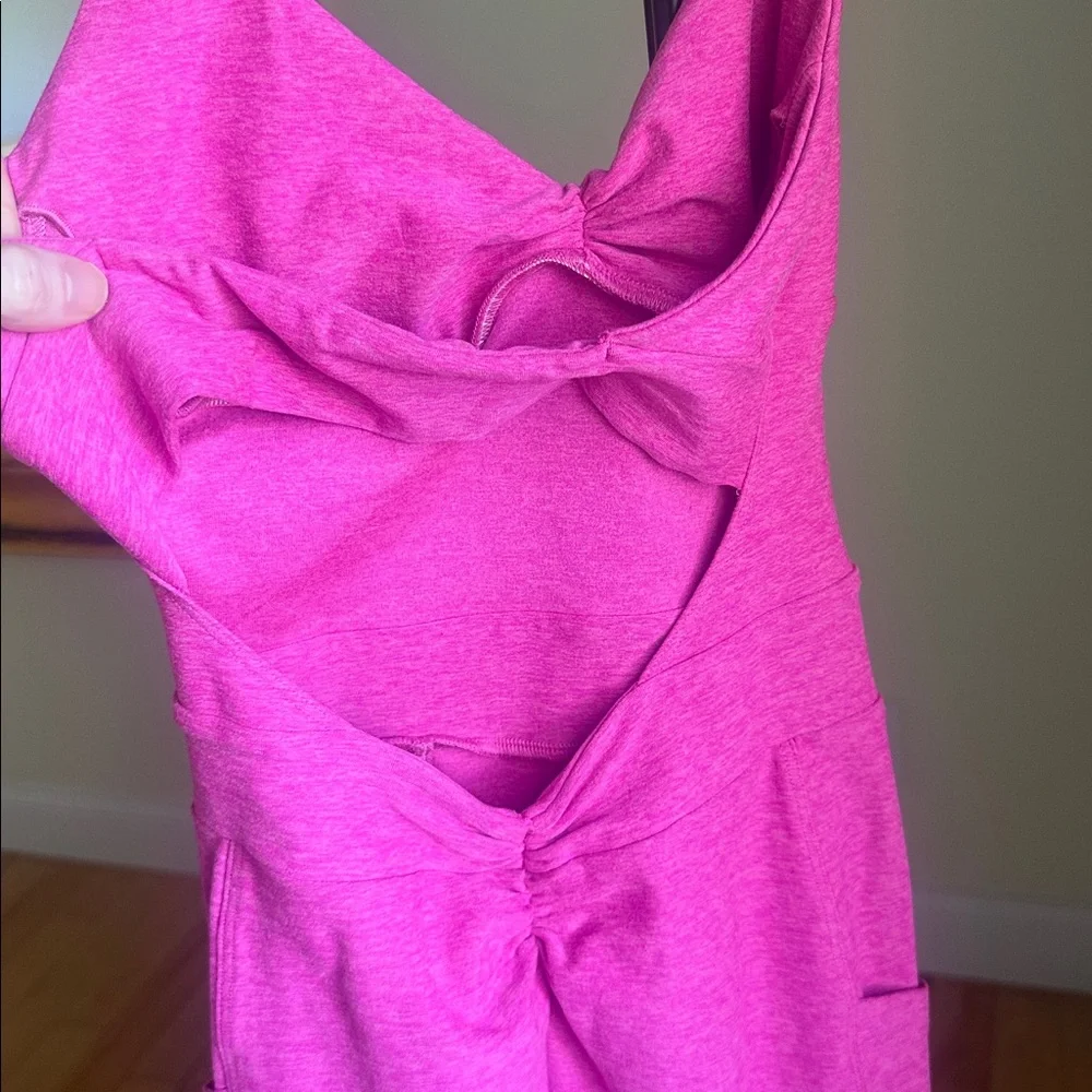 Bombshell Sportswear Hot Pink bodysuit with halter neck, low back - Picture 7 of 11